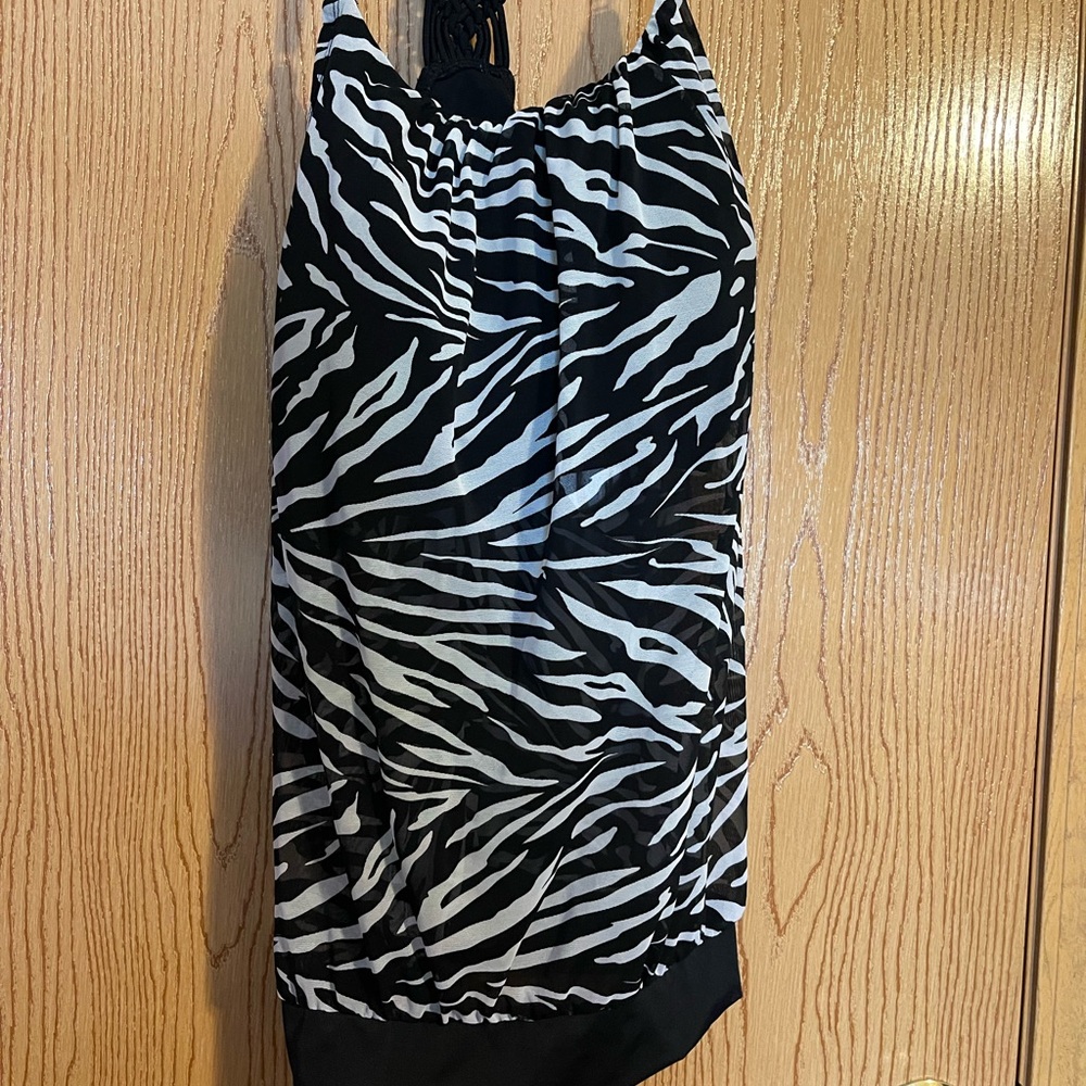 Zebra Print Swim Top